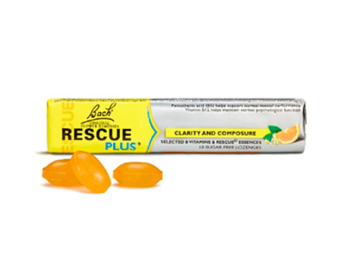 Bach Rescue remedy plus 10 bonbons sinaasappel-vlierbes 42g